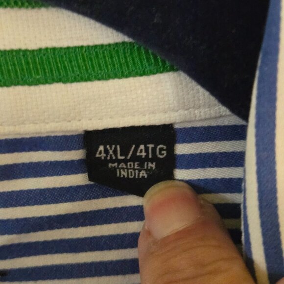 Robert Graham 100% Cotton Blue Striped Plaid Trim Button Down Shirt Size 4XL - Picture 8 of 9